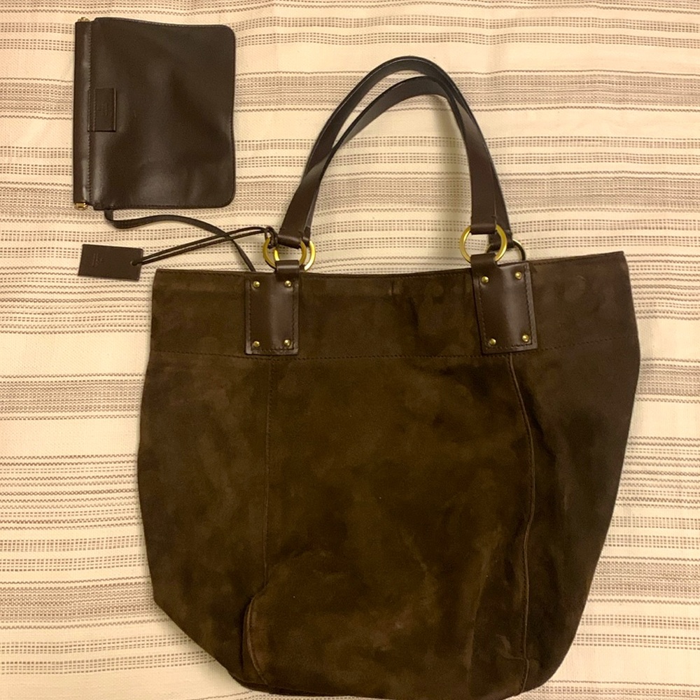 Gucci Tote Bag, Brown Suede